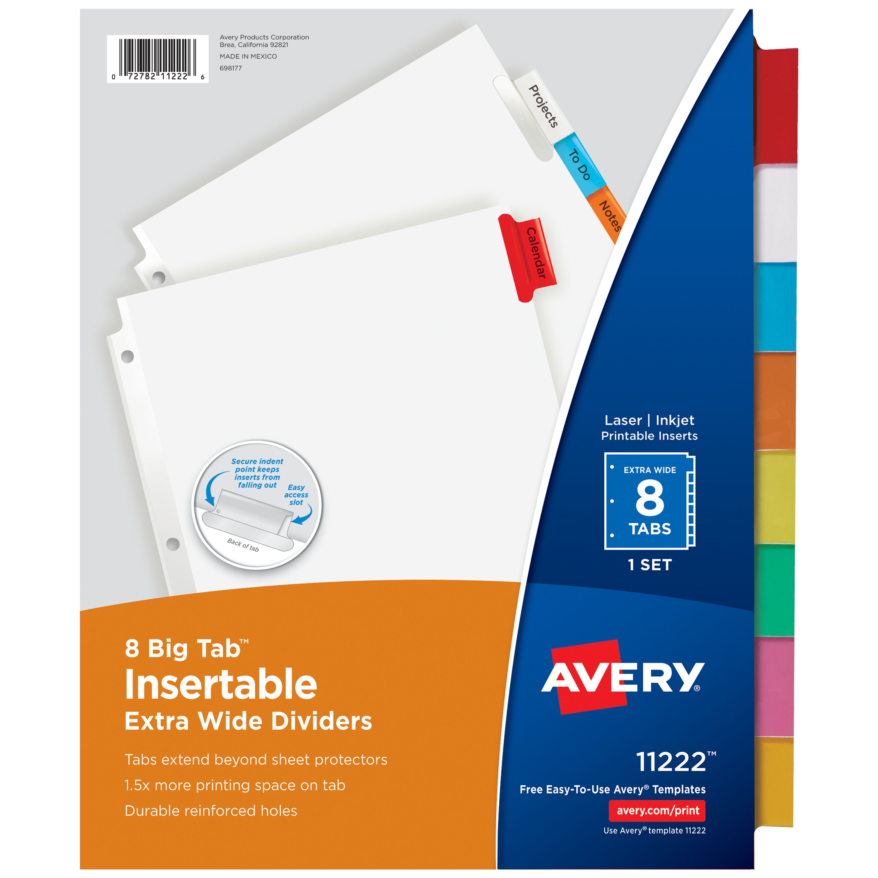 Avery Big Tabâ„¢ Insertable Extra Wide Dividers Multicolor (11222